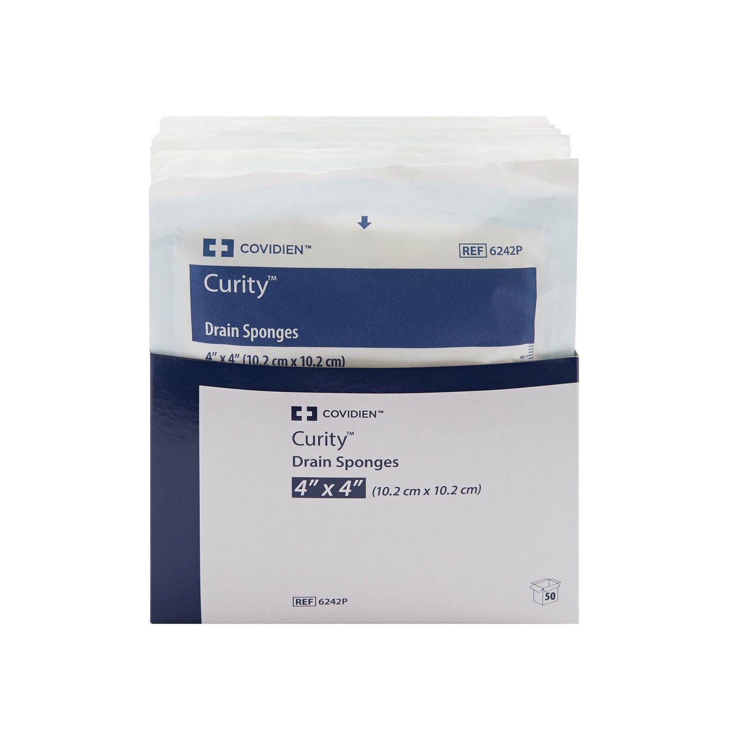 SPONGE, DRN 4"X4" 6PLY 2'S (2/PK 25PK/CT 12CT/CS) KENDAL