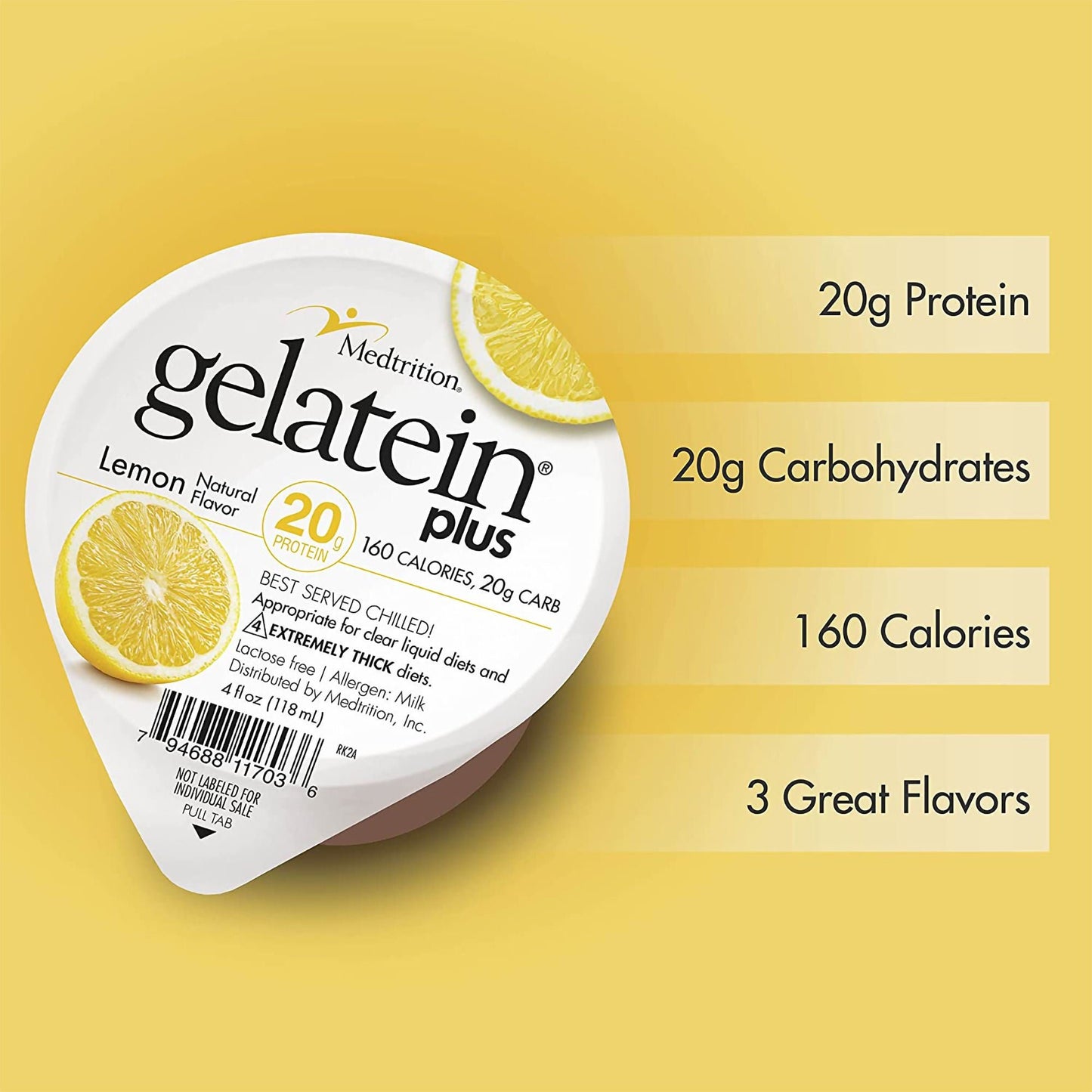 NUTRIENT, GELATIN PLUS LEMON 4OZ CUP (36/CS)