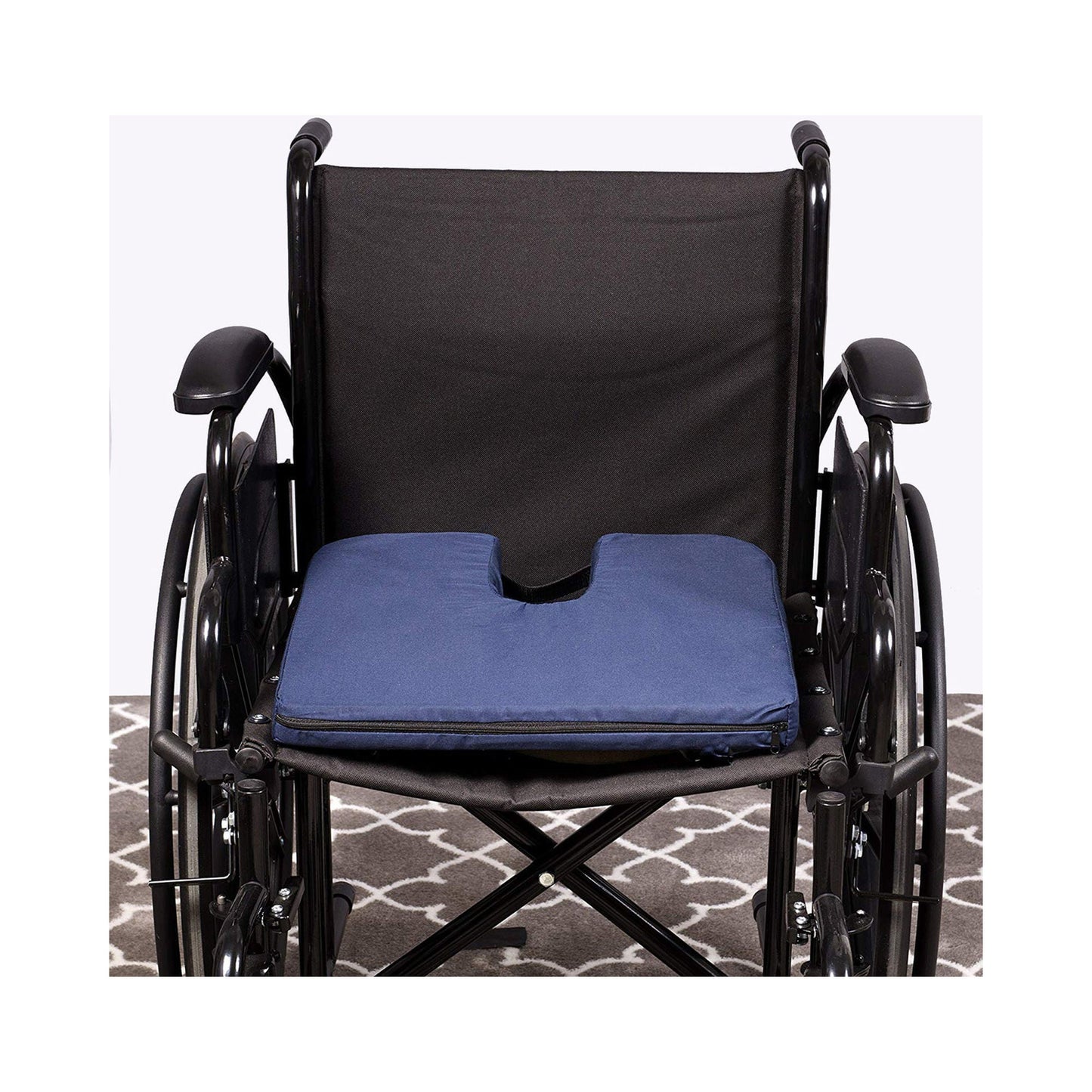 CUSHION, COCCYX SEAT SLOPING 15X14X1 1/2X3 NAVY