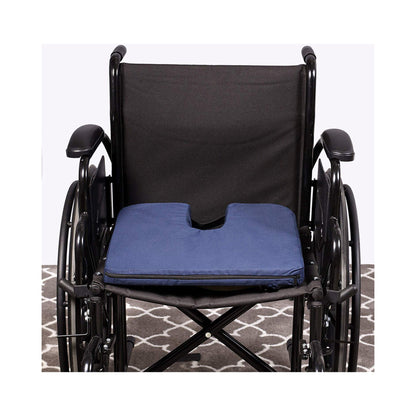 CUSHION, COCCYX SEAT SLOPING 15X14X1 1/2X3 NAVY