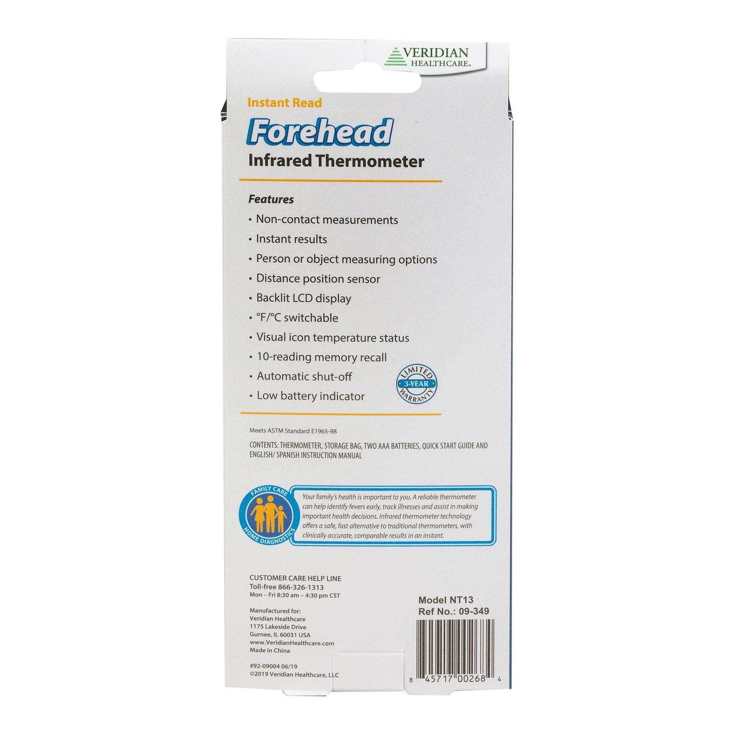 THERMOMETER, N/CONTACT INFRARED (24/CS)