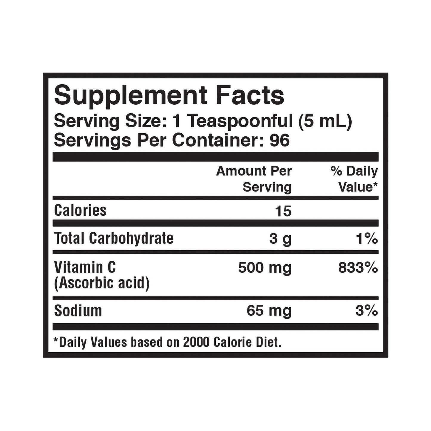 VITAMIN C, LIQ 500MG 16OZ (12/CS)
