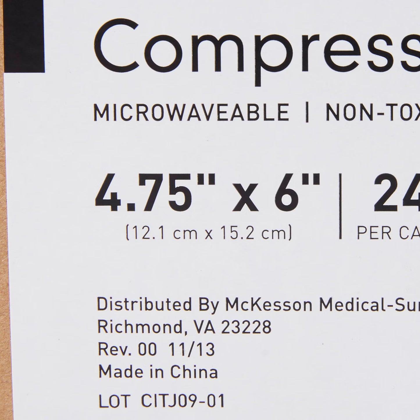 COMPRESS, REUSABLE HOT/COLD 4"X6" LF (24/CS)