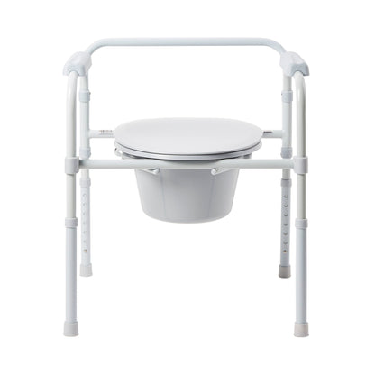 COMMODE, FLD STL FRAME GRY 350LBS (4/CS)