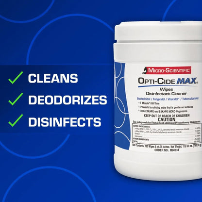 WIPE, DISINFECTANT OPTI-CIDE MAX 6"X6 3/4" (160/CT 12CT/CS)