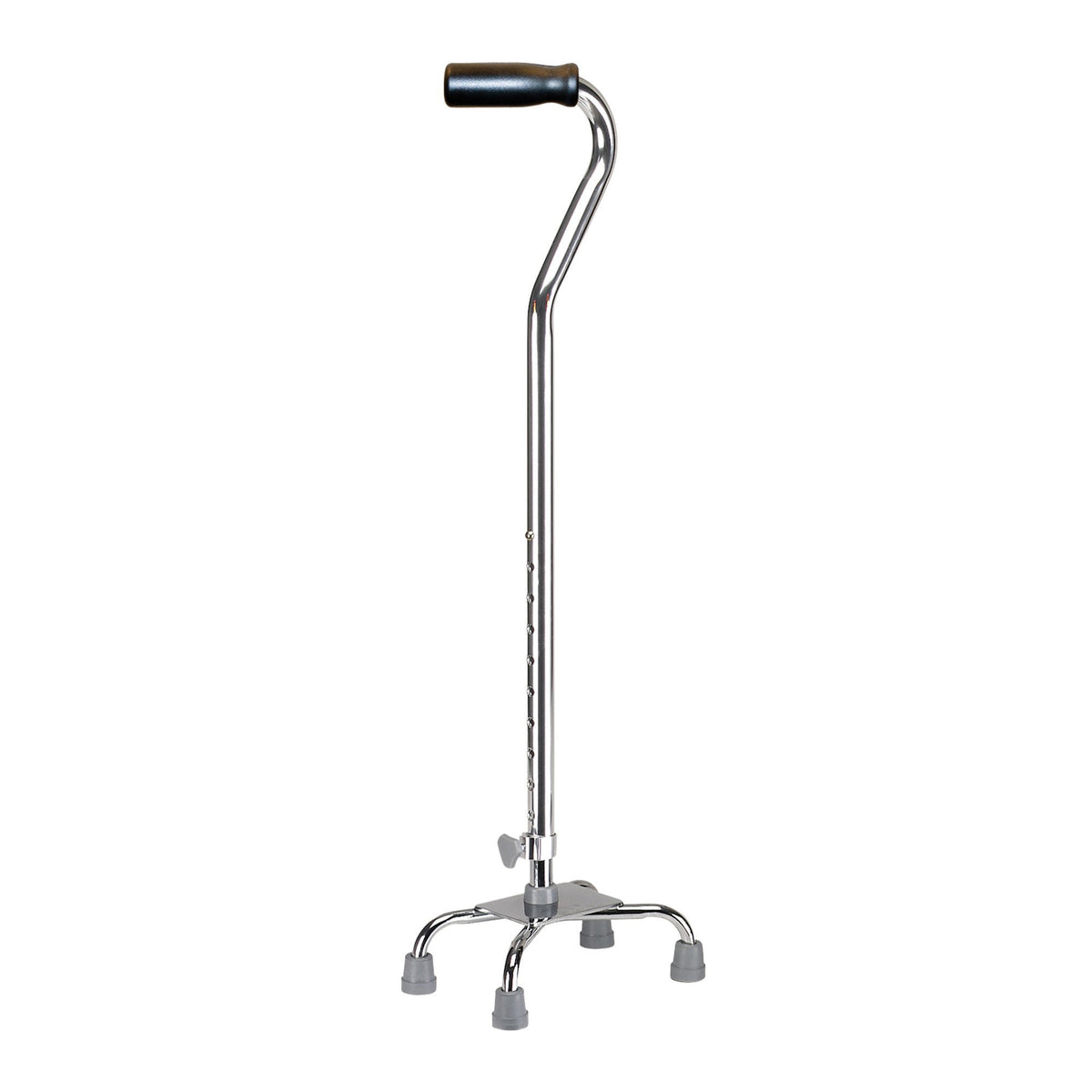 CANE, QUAD W/CONTRD GRIP CHROME SM (4/CS)