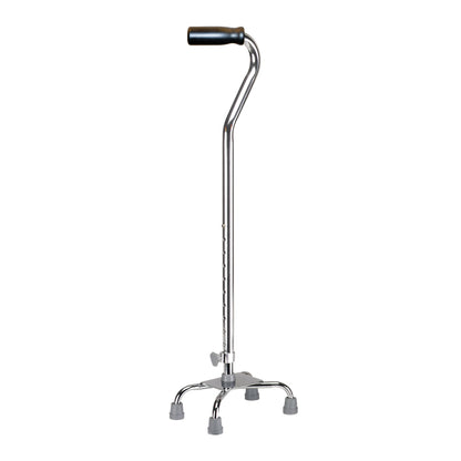 CANE, QUAD W/CONTRD GRIP CHROME SM (4/CS)