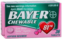 BAYER ASPIRIN CHLD CHEW, TAB CHERRY (36/BT)