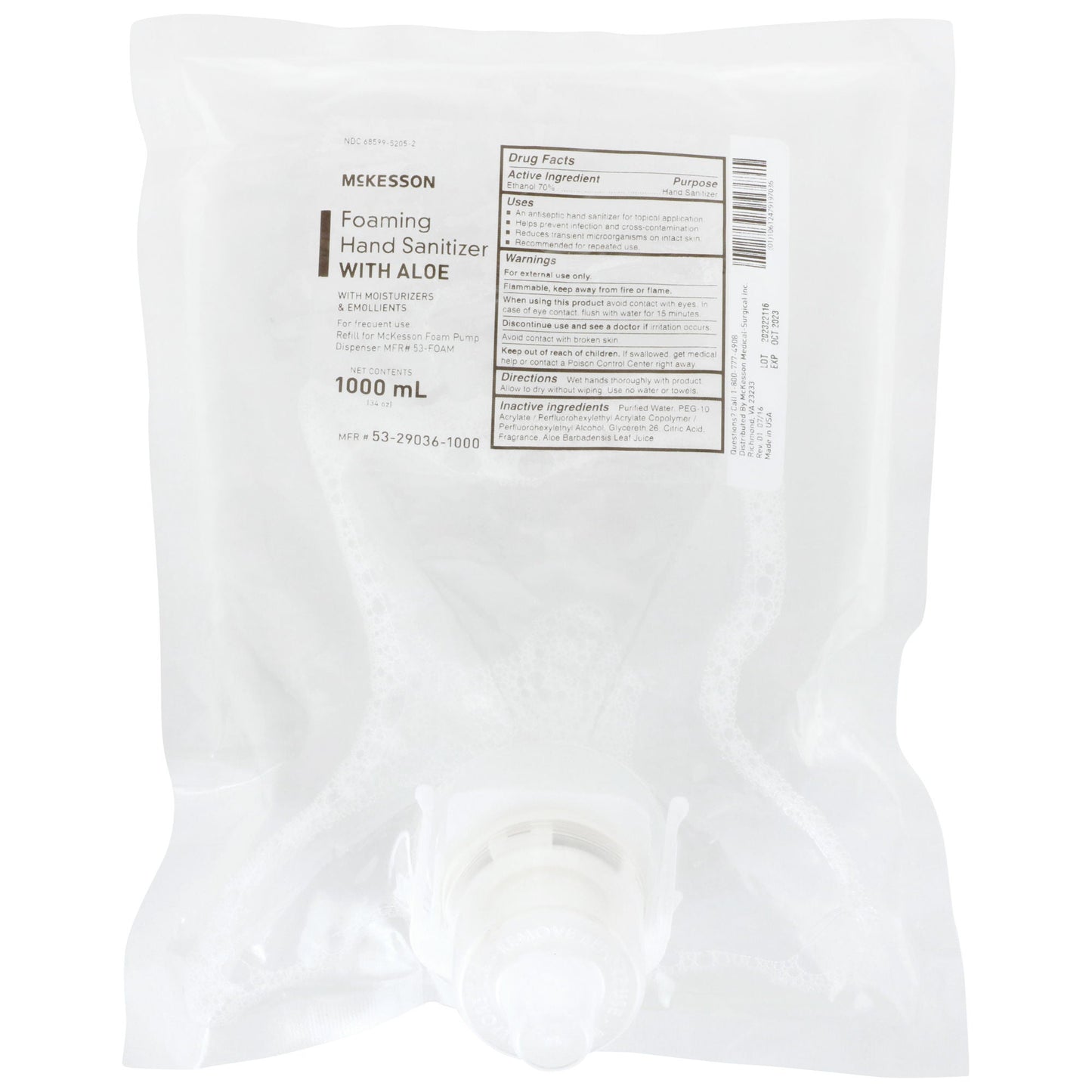 SANITIZER, FOAM ALOE 1000ML (4/CS)