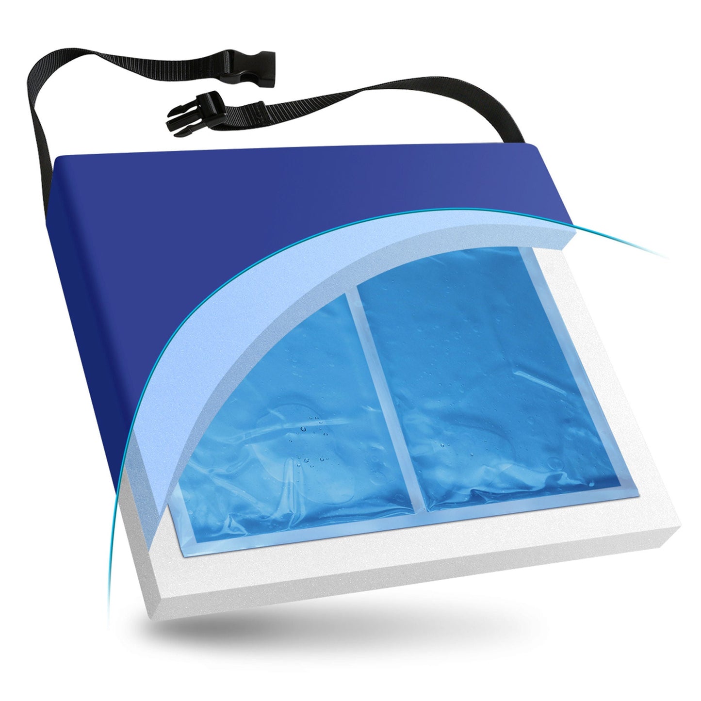 CUSHION, W/C SEAT GEL/FM DUAL CHAMBER 24X18X3"
