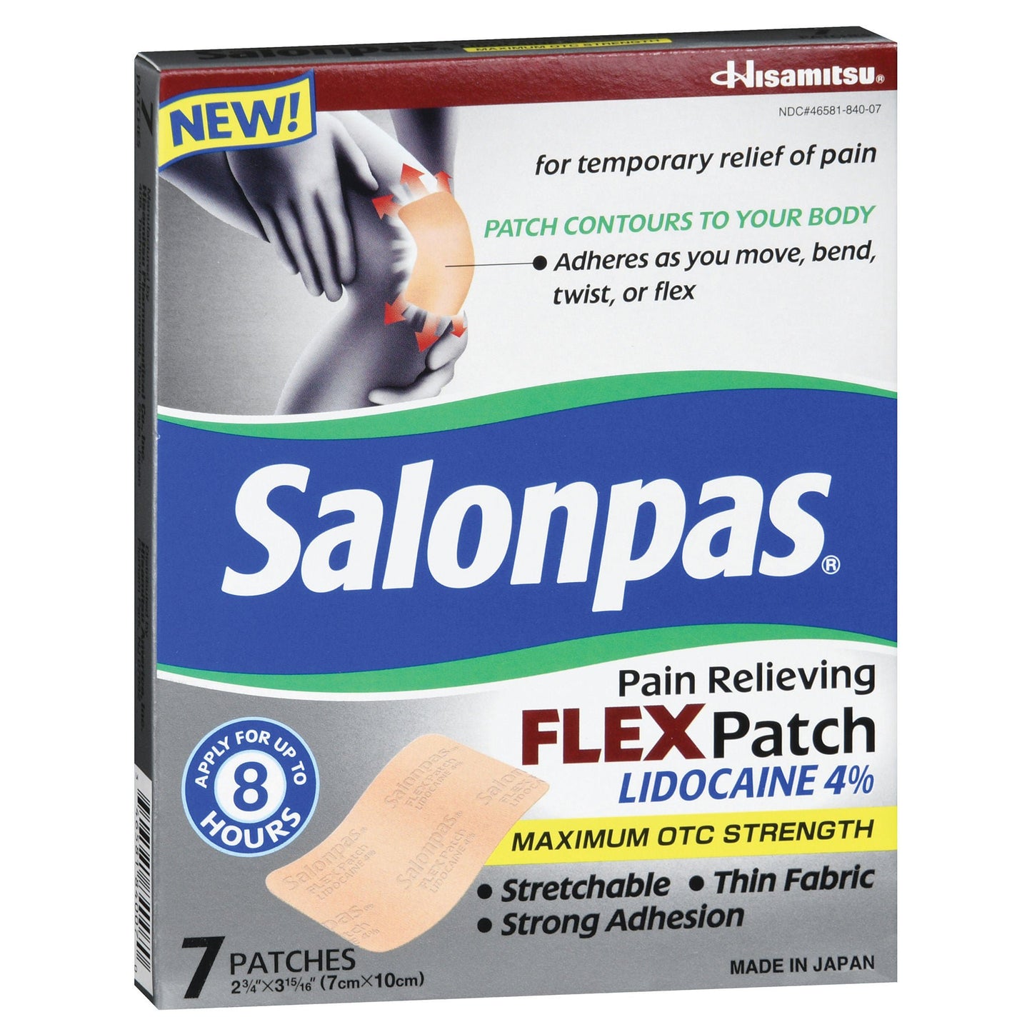 SALONPAS, PATCH LIDOCAINE FLEX(7/EA 5/PK 8PK/CS)