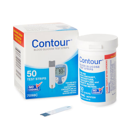 CONTOUR, BLOOD GLUCOSE TEST STRIPS (50/BX 24BX/CS)