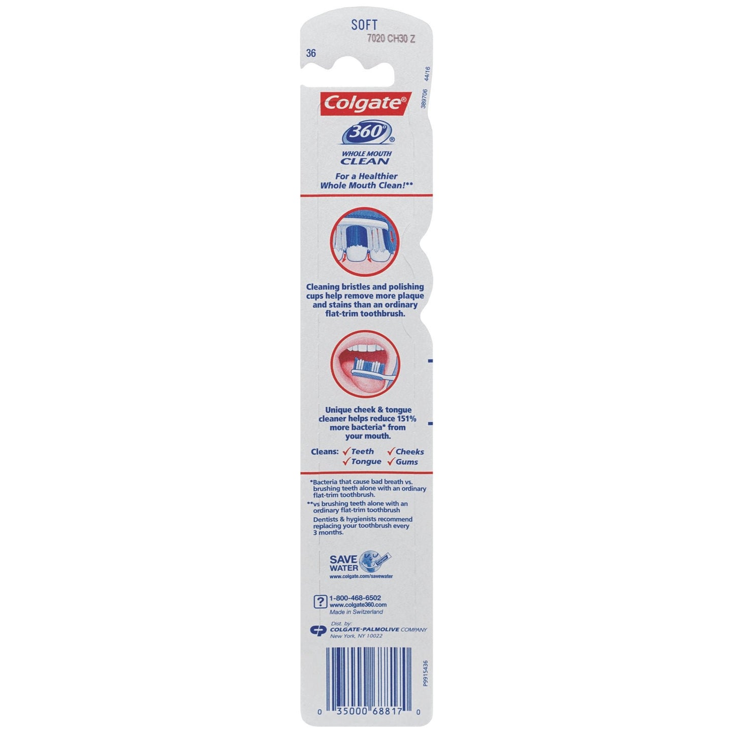 TOOTHBRUSH, FULL 360 SOFT 42MM(6/PK 12PK/CS)