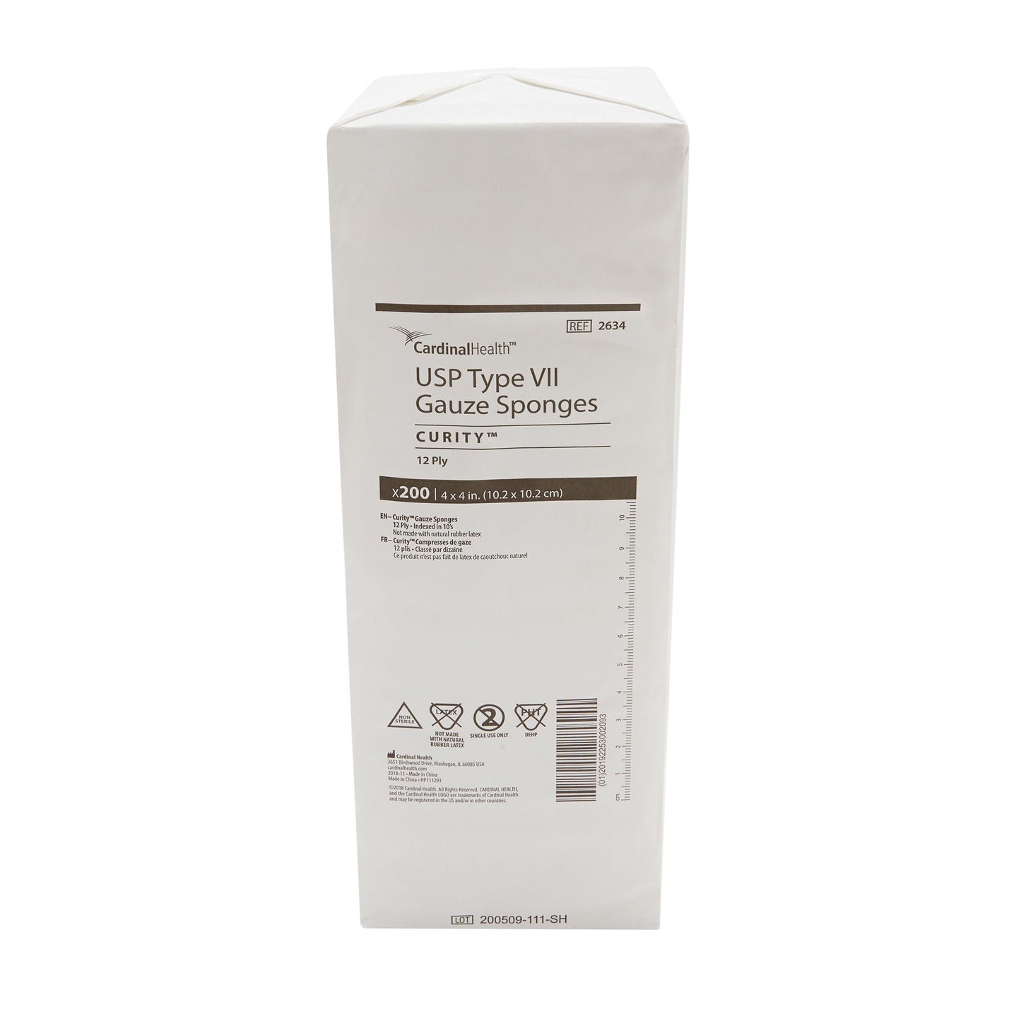 SPONGE, GAUZE 12PLY 4"X4" (200/BG)