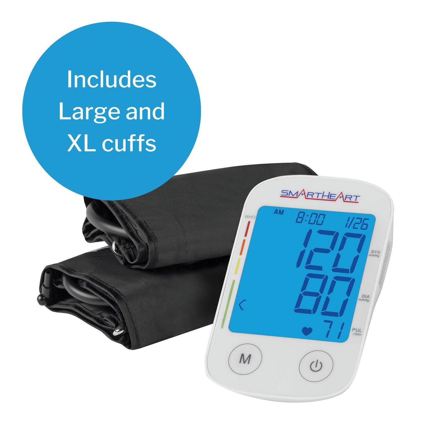 MONITOR, BLD PRESSURE SMARTHEART W/ADLT ARM CUFFS (12/CS)