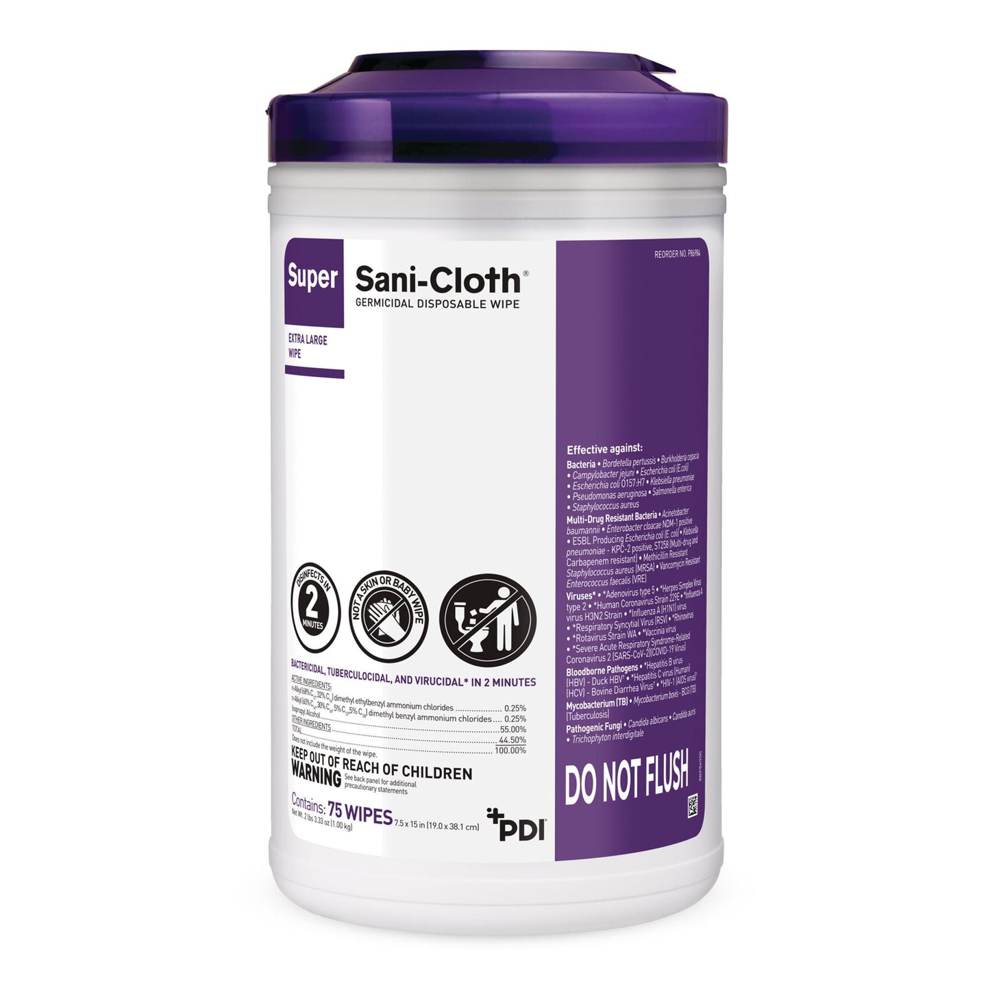 WIPE, SANI-CLOTH GERMICIDAL DISP XLG 8"X15" (75/CN 6/CN/CS)