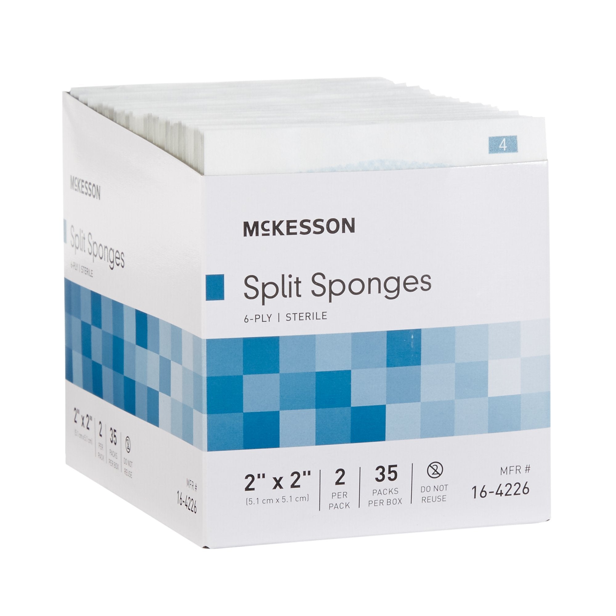 McKesson IV/Drain Split Dressing, 2 x 2 Inch