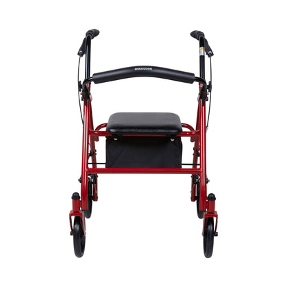 WALKER, ROLLATOR DURA FOLDING STEEL W/7.5" WHLS RED 350LB