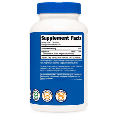 VITAMIN, CAP MAGNESIUM+ XS 420MG (240/BT 12BT/CS)