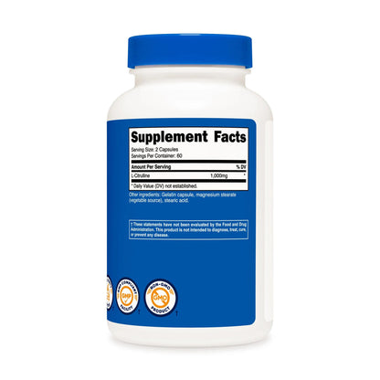 VITAMIN, CAP L-CITRULLINE 1500MG (120/BT 12BT/CS)