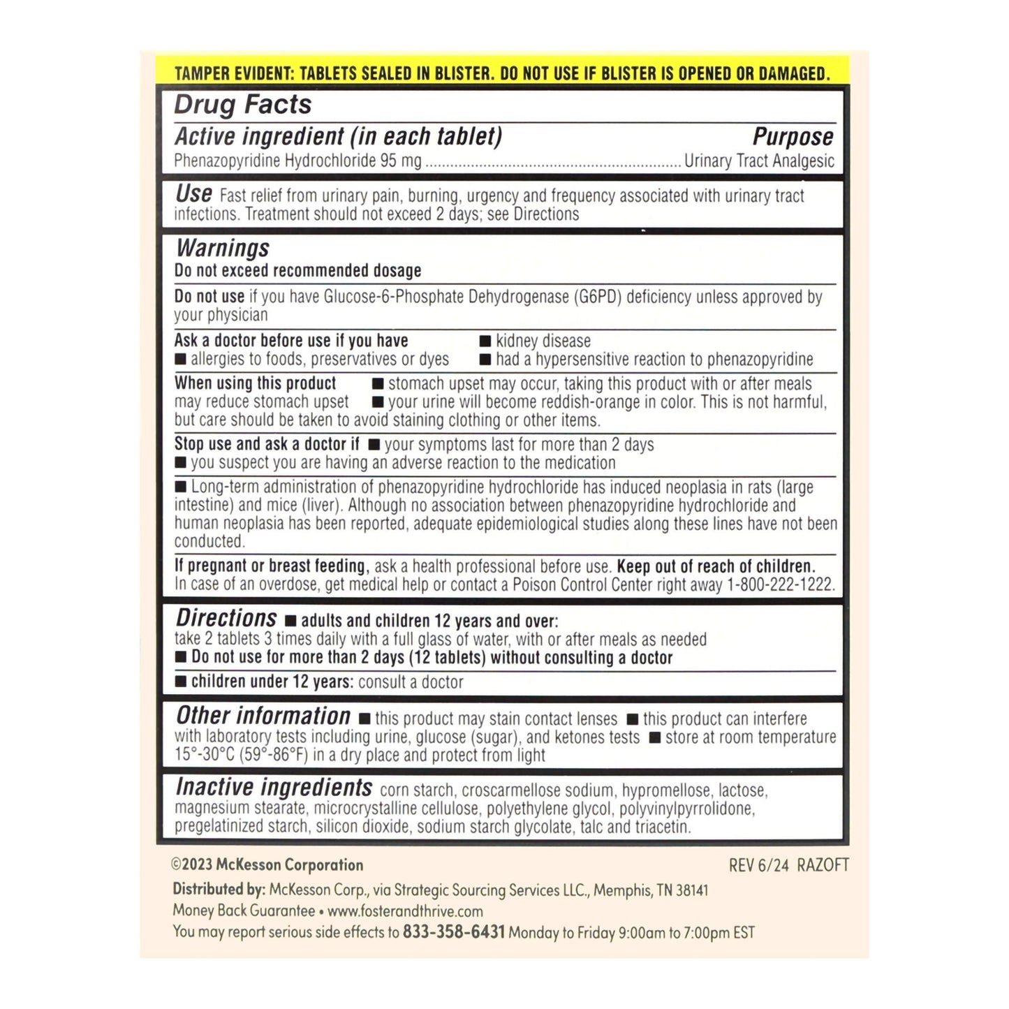 URINARY PAIN RELIEF, TAB FT SM95MG (30/BX)