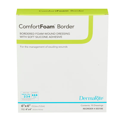 DRESSING, WND ADH W/O BORDER SOFT SIL FM 4X4" (10/BX)