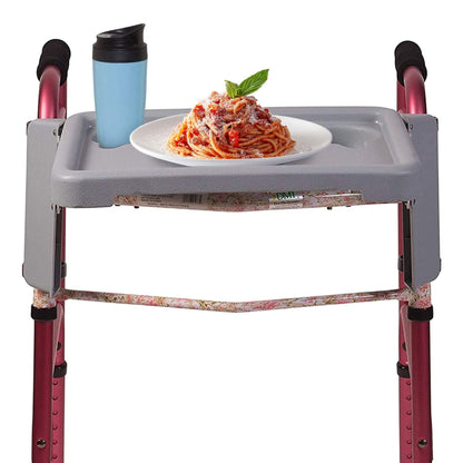 TRAY, WALKER DMI FOLDING W/CUPHOLDERS GRY