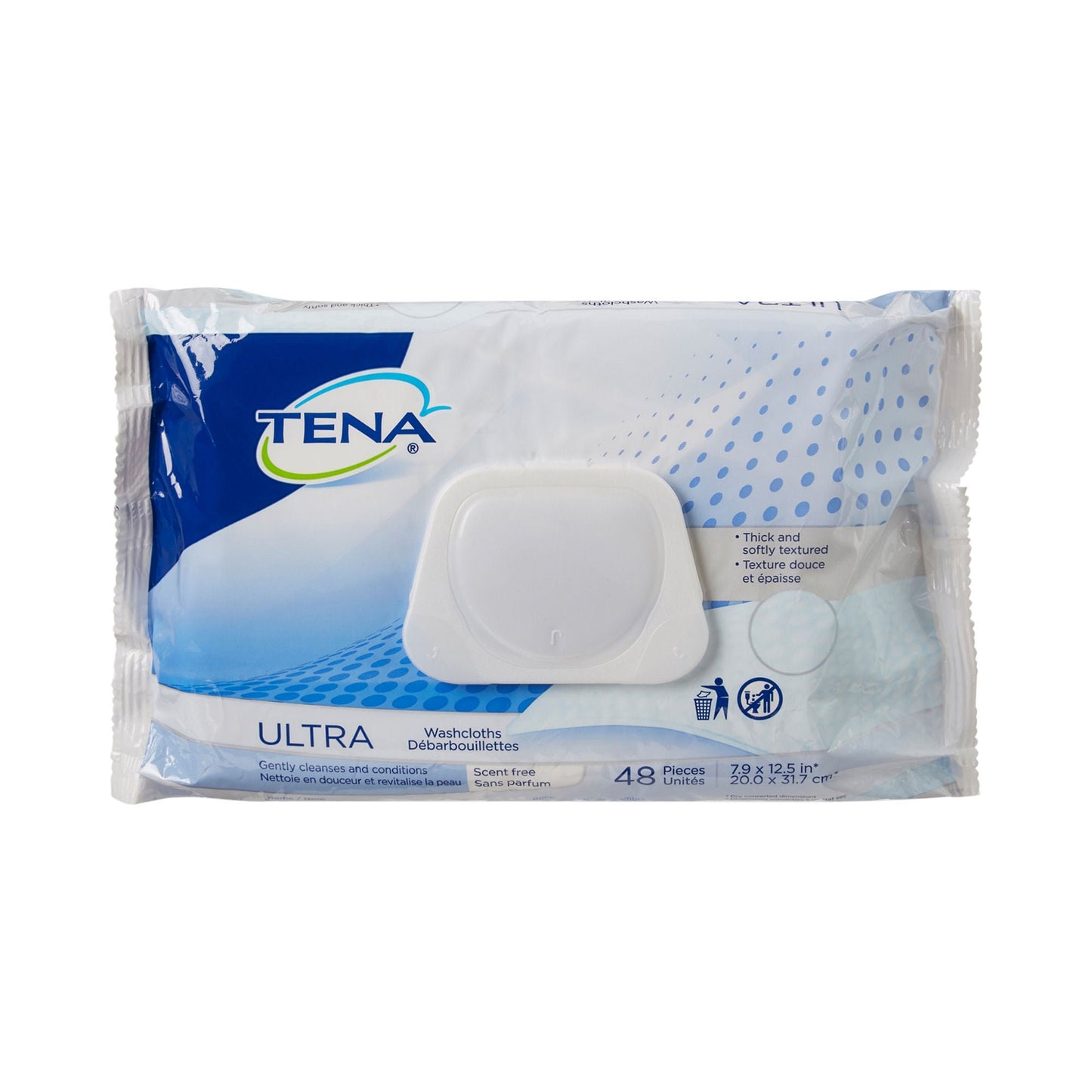 WASHCLOTH, WET ULTRA TENA UNSCNTD DISP (48/PK 12PK SCAPER