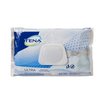 WASHCLOTH, WET ULTRA TENA UNSCNTD DISP (48/PK 12PK SCAPER