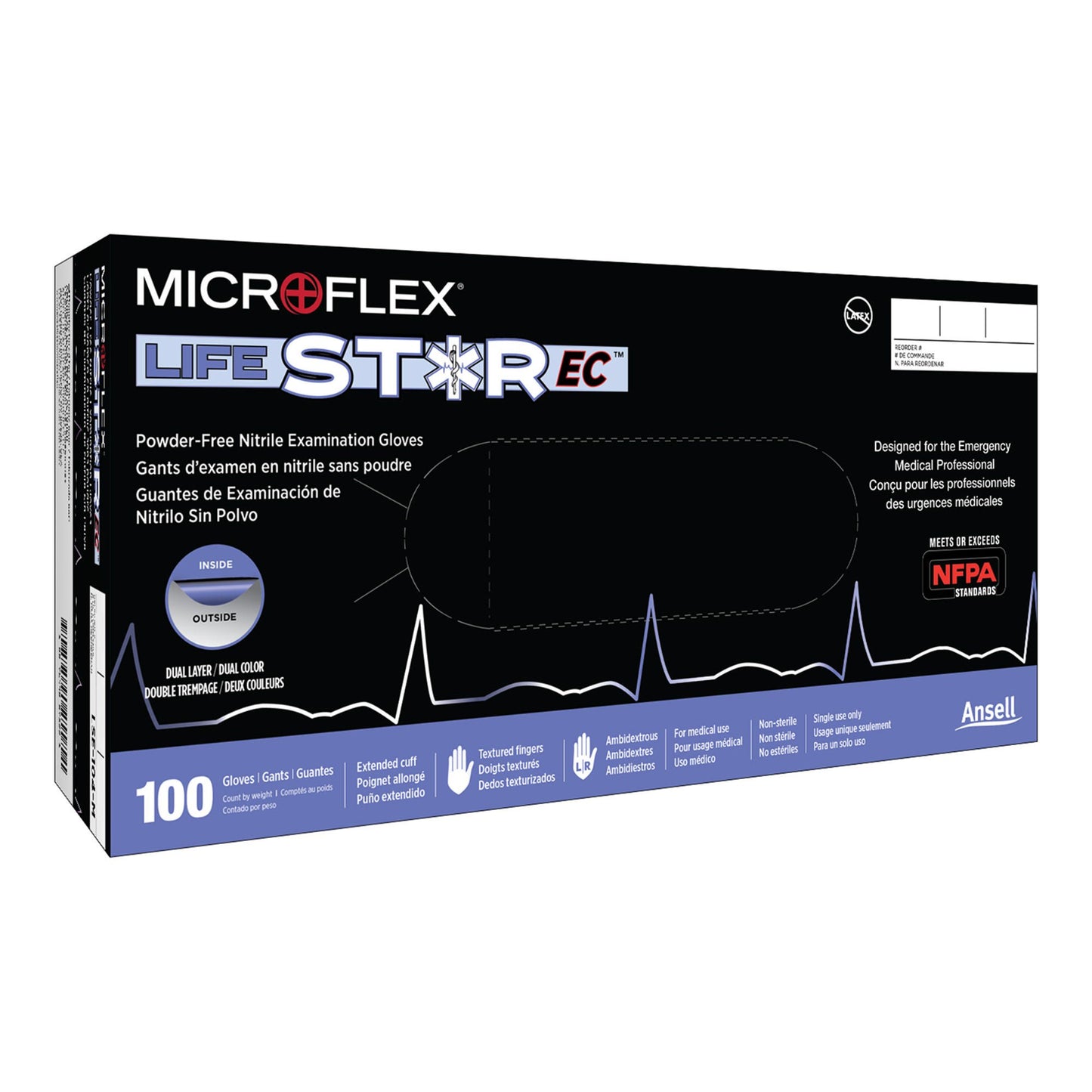 GLOVE, EXAM NTRL XLG N/S EXTC F (100/BX 10BX/CS)
