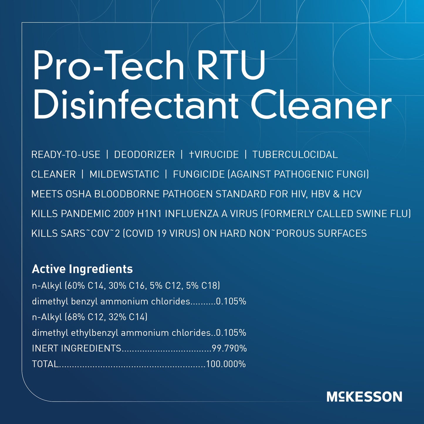 CLEANER/DISINFECTANT, PRO-TECHRTU 1GL LF (4/CS)