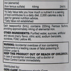 FERROUS SULFATE, LIQ 16OZ (12/CS)
