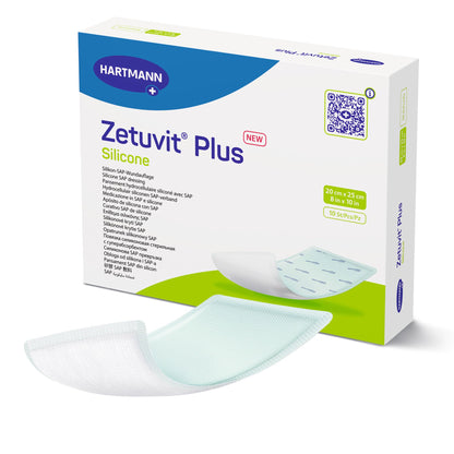 DRESSING, SUPER ABSRB SIL N/BRDR ZETUVIT PLUS 8"X10" (10/BX)