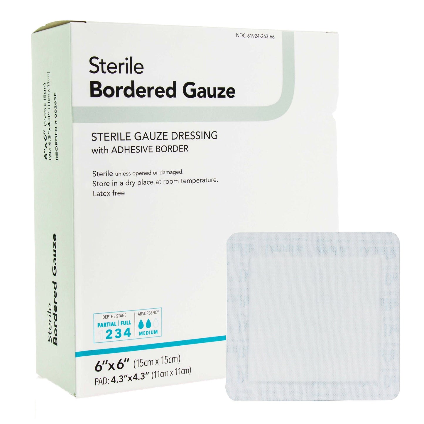 GAUZE, BORDERED STR 6"X6" (25/BX) DERMRT