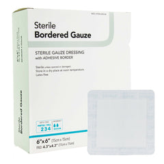 GAUZE, BORDERED STR 6"X6" (25/BX) DERMRT