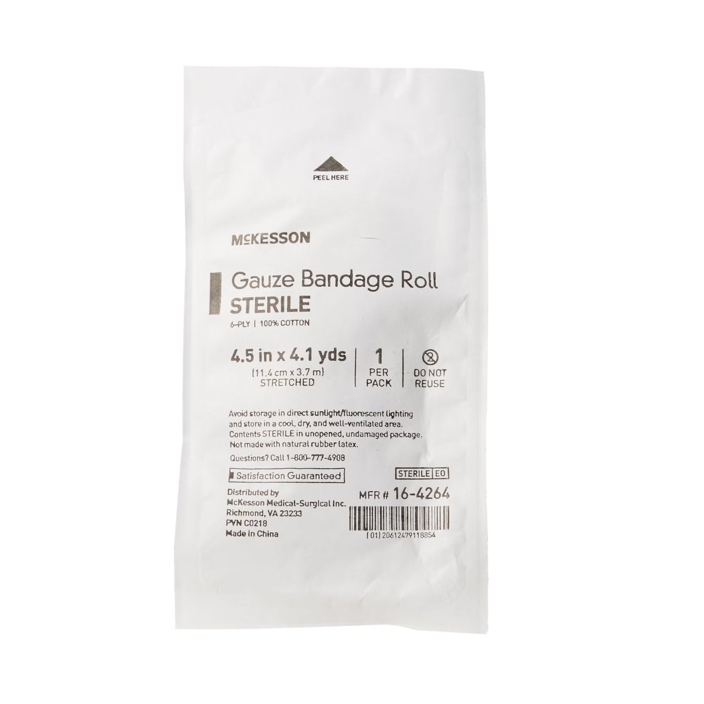 BANDAGE ROLL, GAUZE FLUFF STR 4.5"X4.1YDS (100RL/CS)