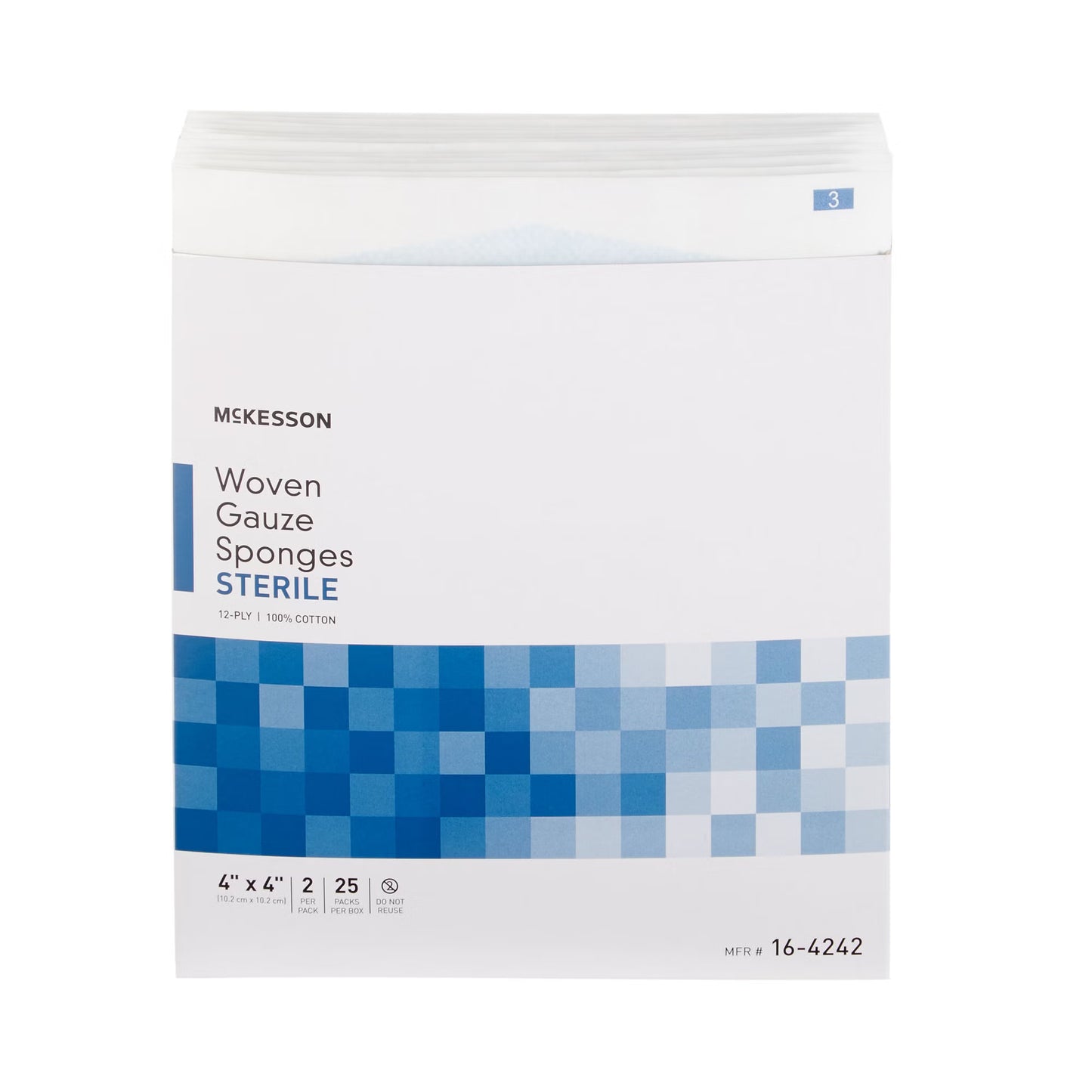 SPONGE, GAUZE 12PLY STR 2'S 4"X4" (2/PK 25PK/BX 24BX/CS)