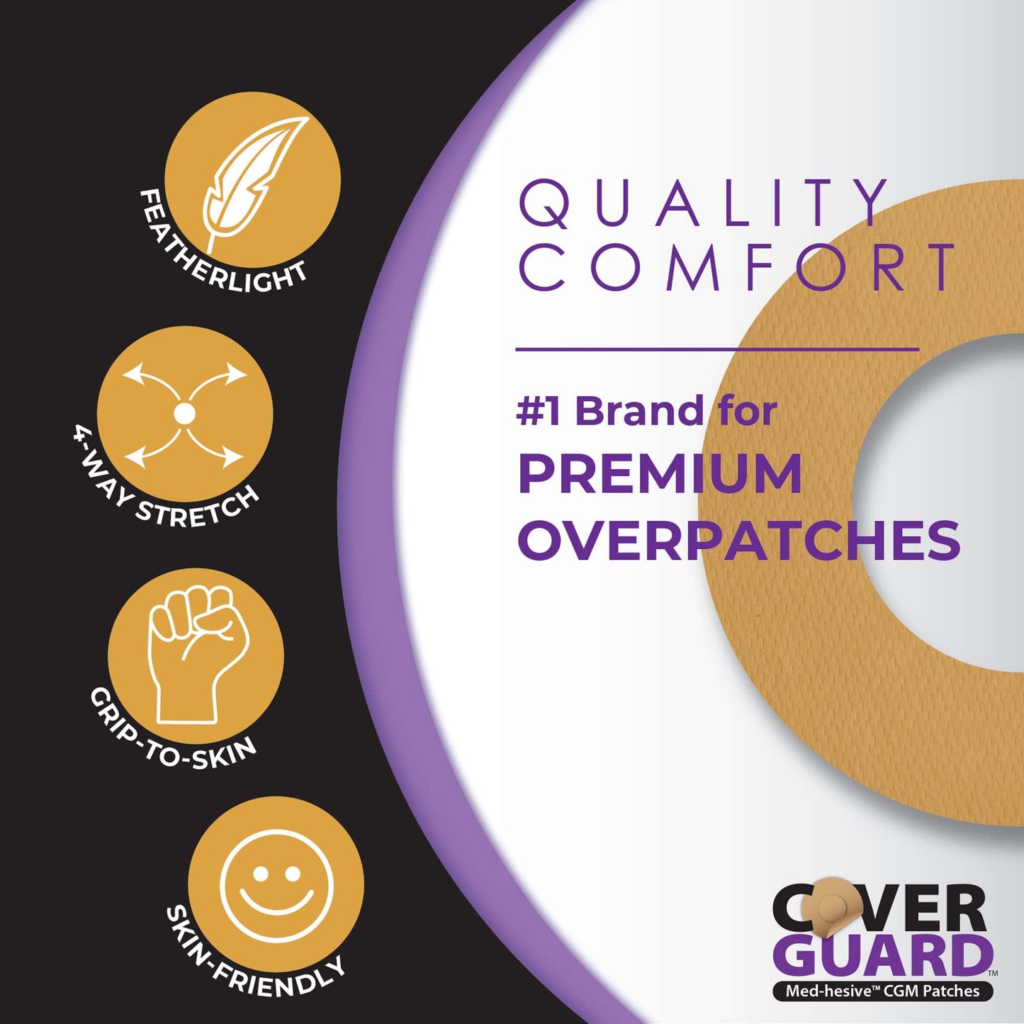 OVERPATCH, CVR GRD CTR CUT F/DEXCOM G7 TAN (25/CT 150CT/CS)