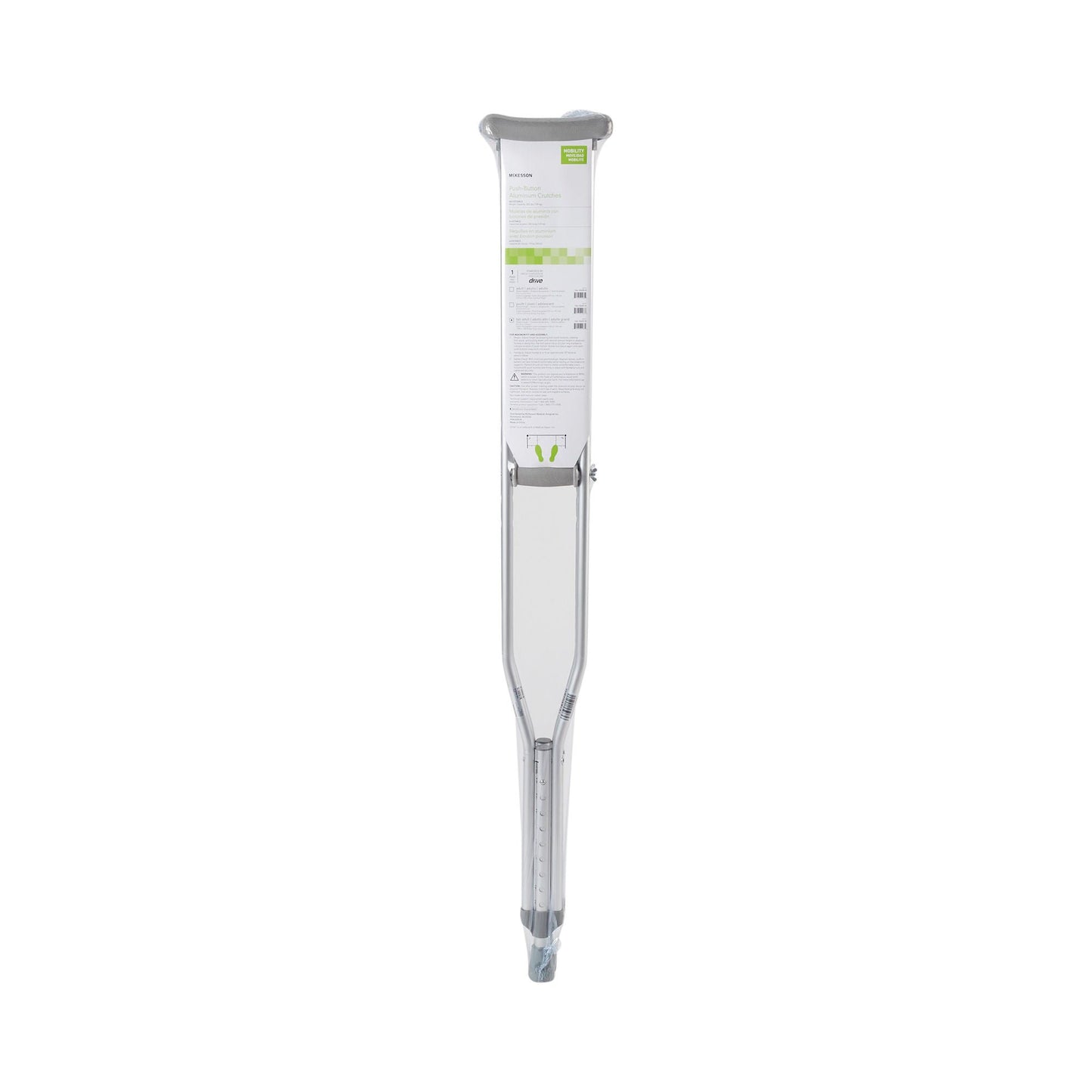 CRUTCH, ALUM PSH-BTN ADJ TALL ADLT 350LB (8PR/CS)