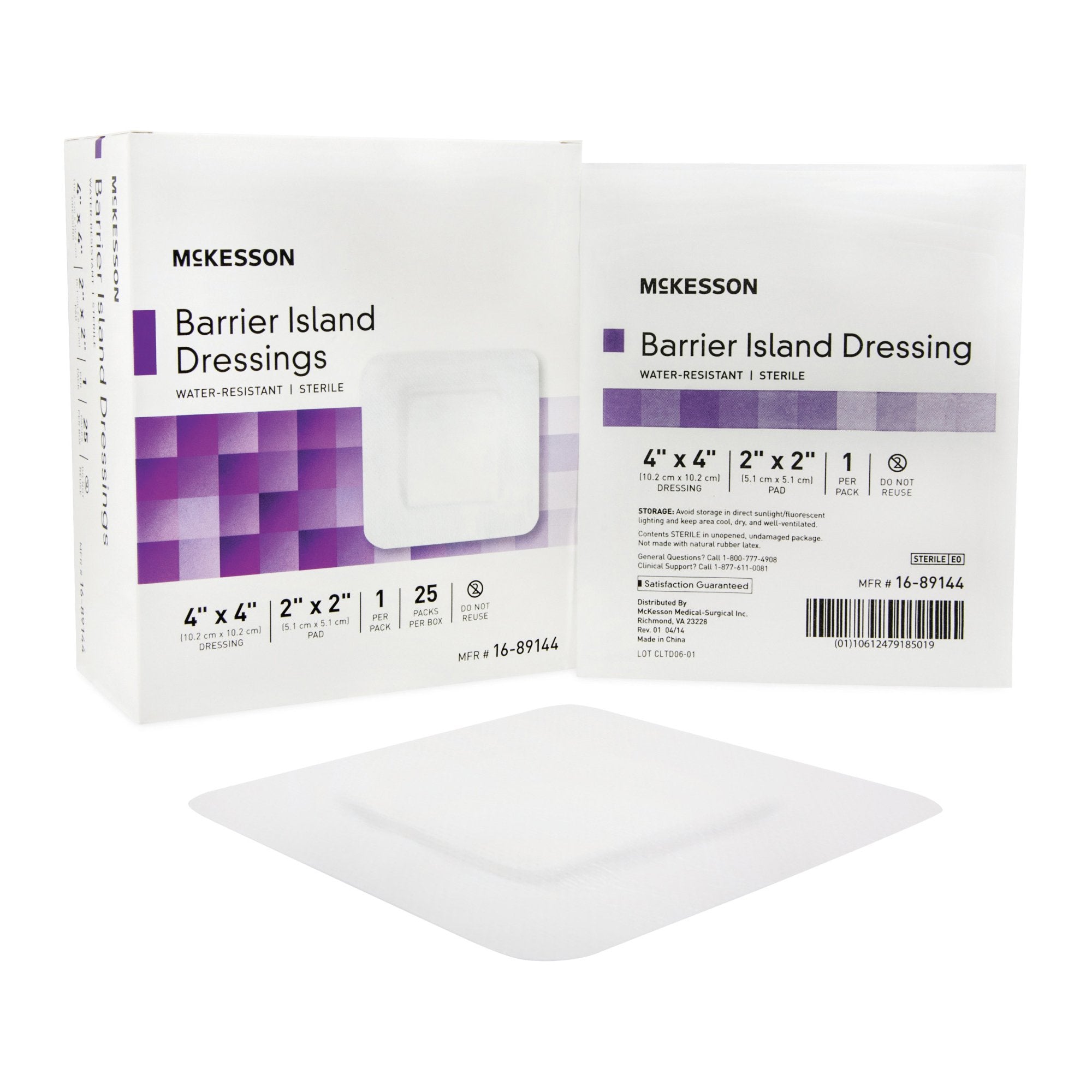 McKesson Composite Barrier Island Dressing, 4 x 4 Inch