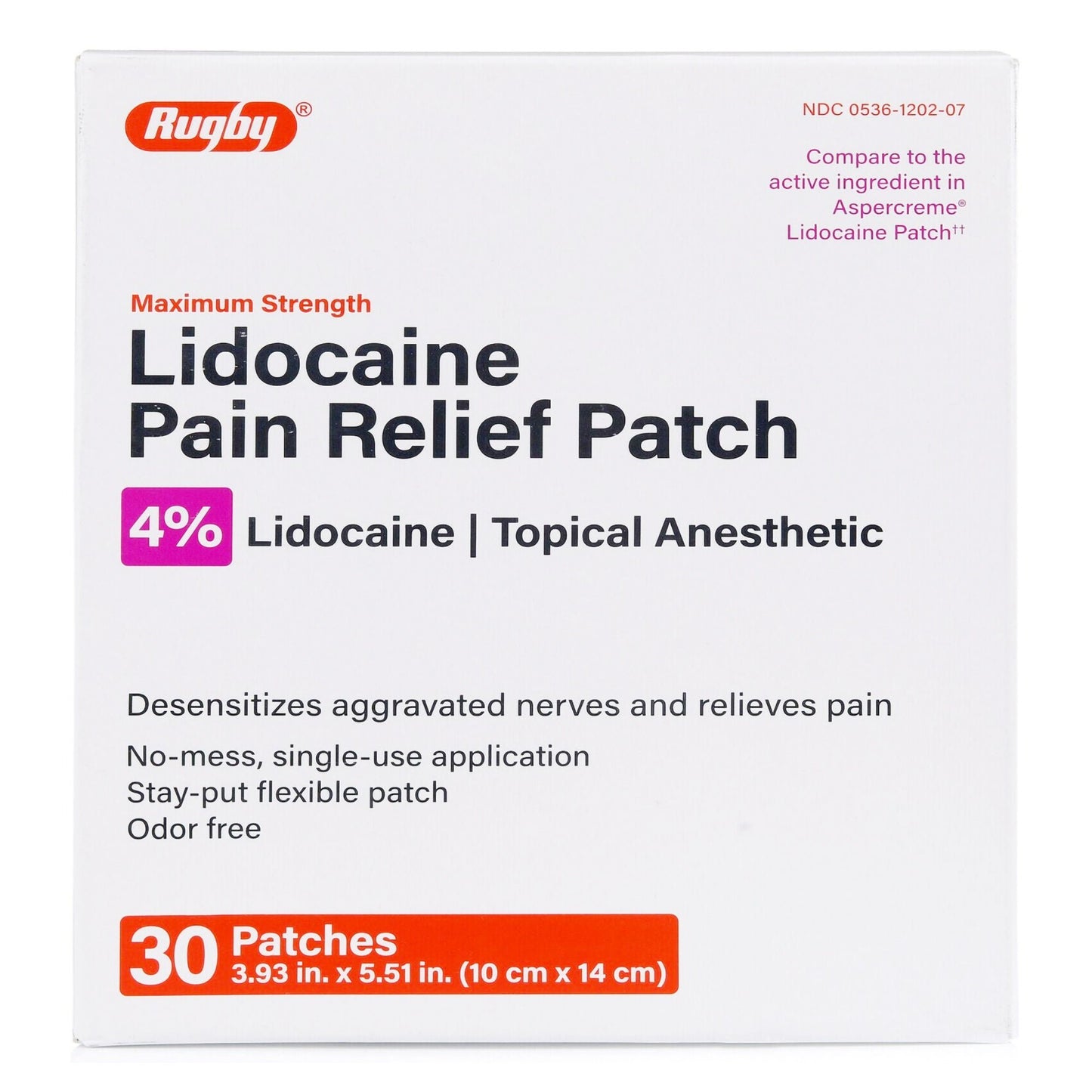 LIDOCAINE PAIN RELIEF, PATCH 4% (30/CT)