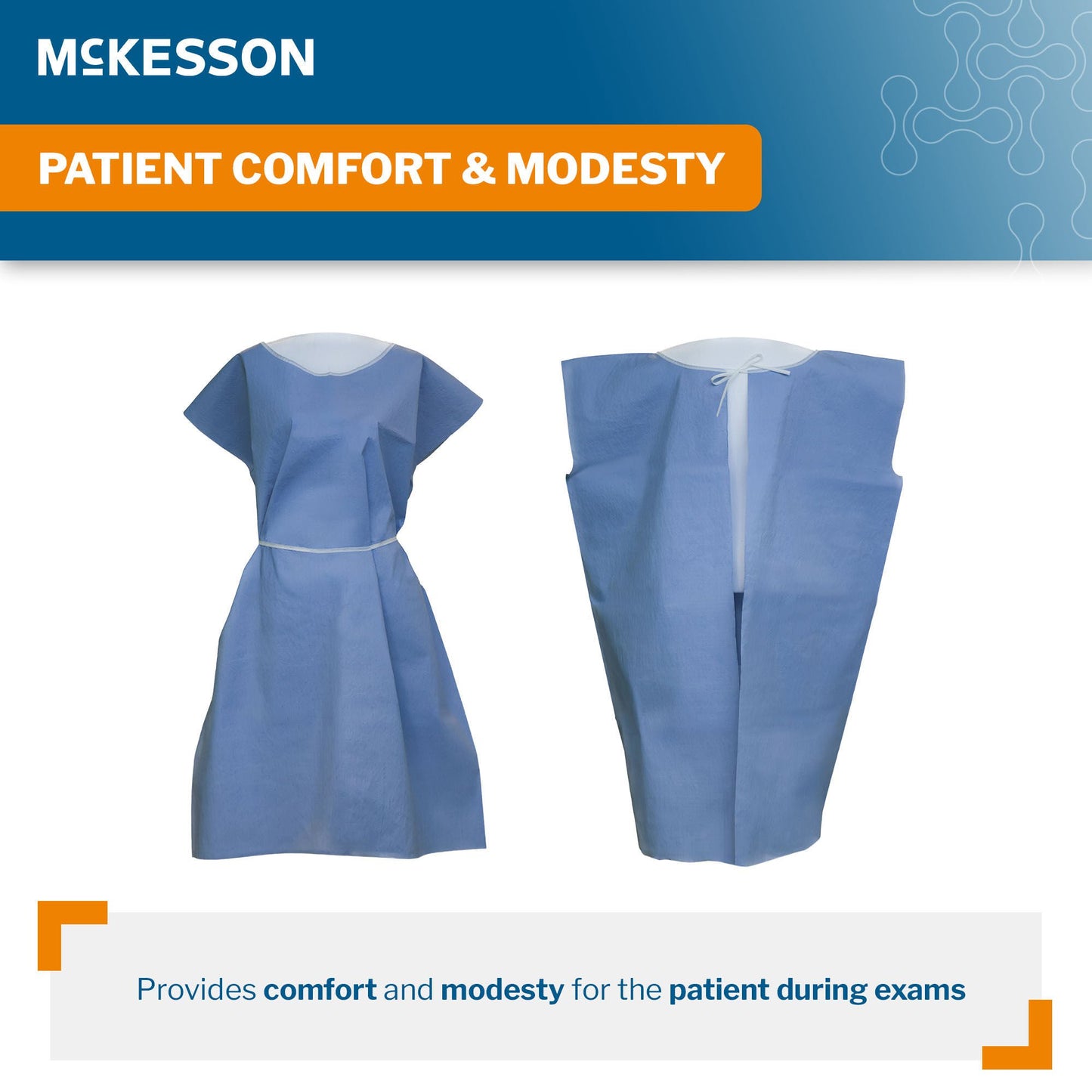 GOWN, EXAM SCRIM REINF BLU OSFM (25/CS)