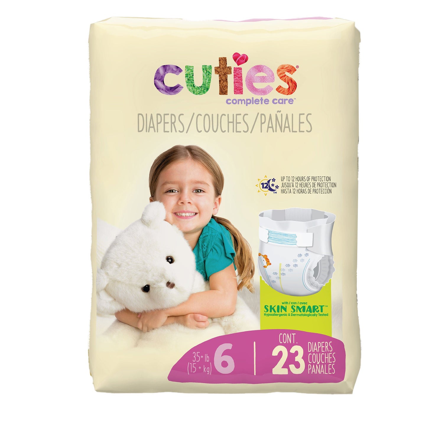 DIAPER, BABY CUTIES 35+LBS SZ6 (CUSTOM) (25/PK)
