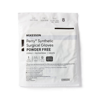 GLOVE, SURG PLYISO 8.0 STR2 SMTH CHEMO (50PR/BX 4BX/CS)