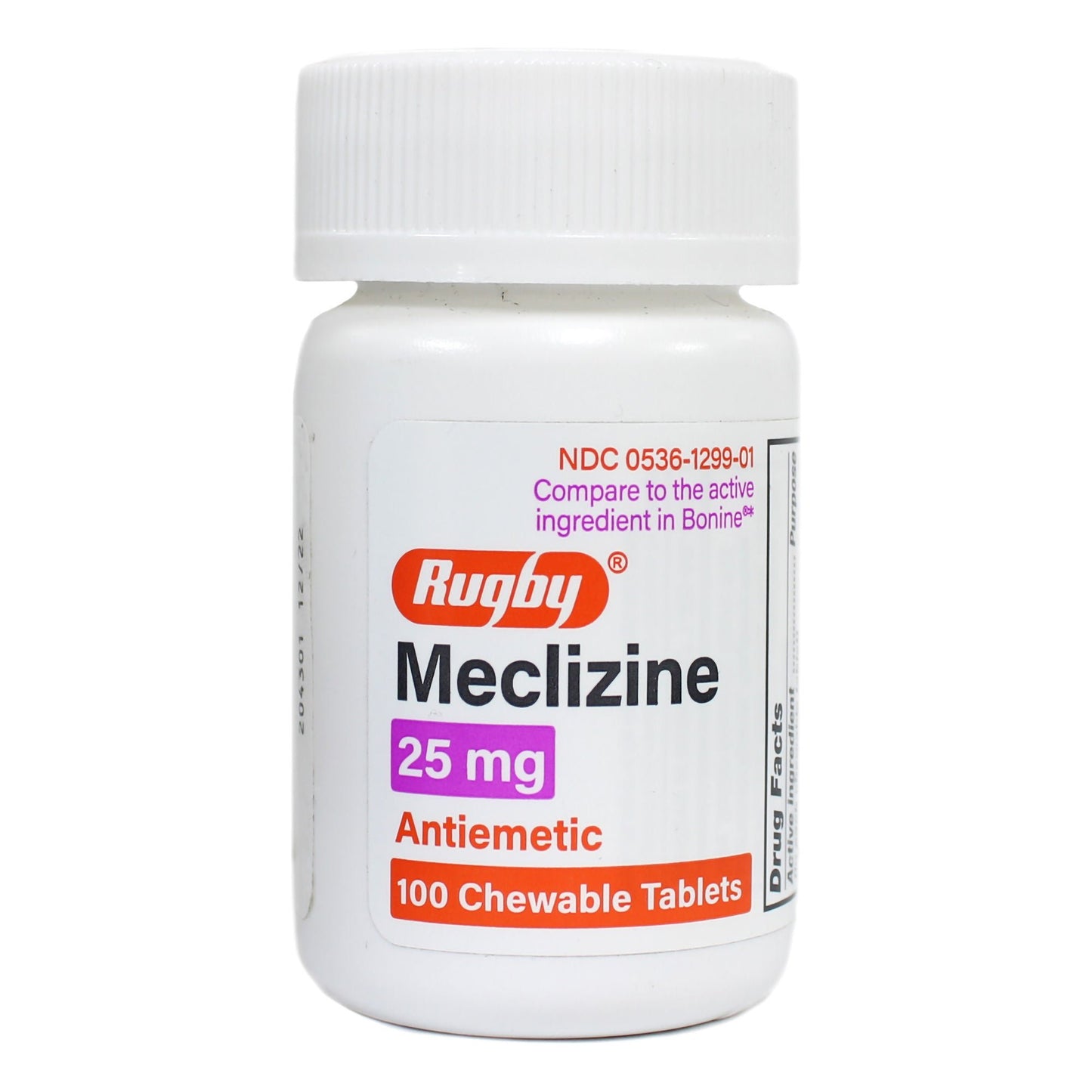 MECLIZINE HCL, TAB CHEW 25MG (100/BT)