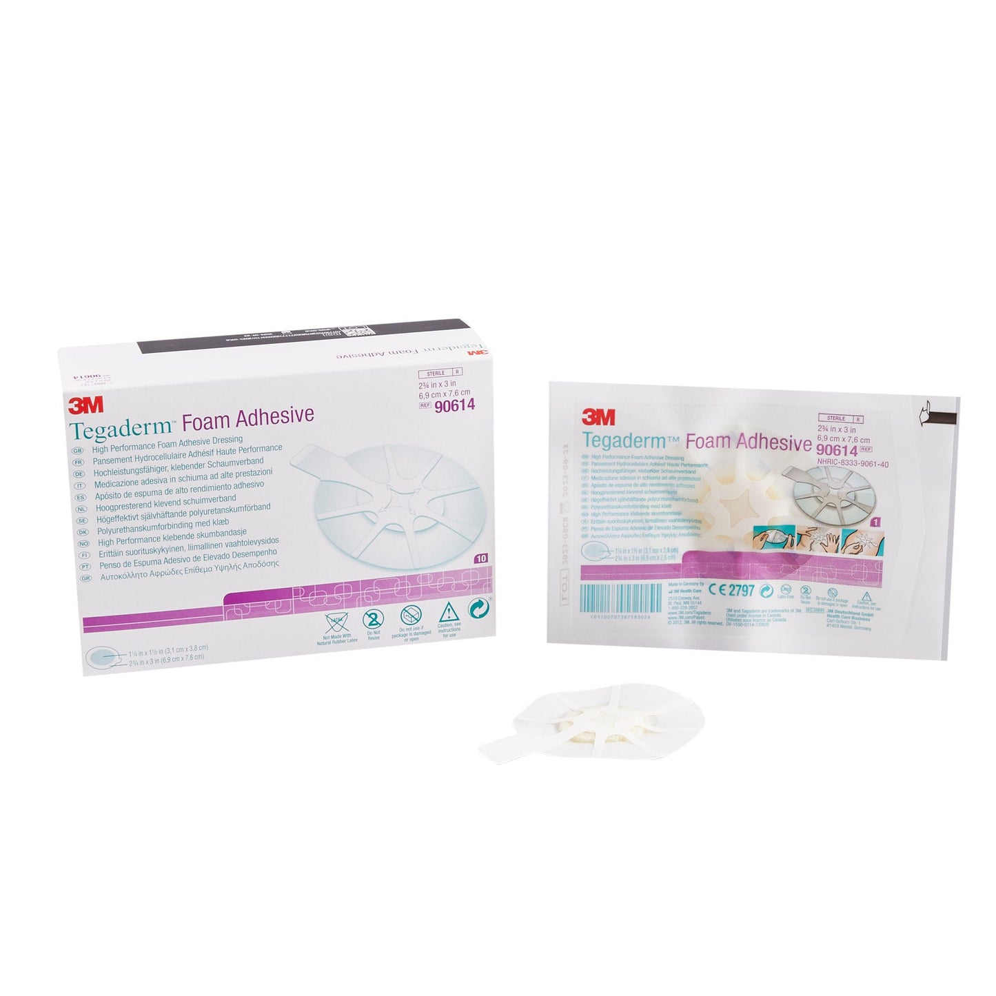 DRESSING, TEGADERM FOAM OVL 2 3/4"X3" (10/BX 4BX/C 3M