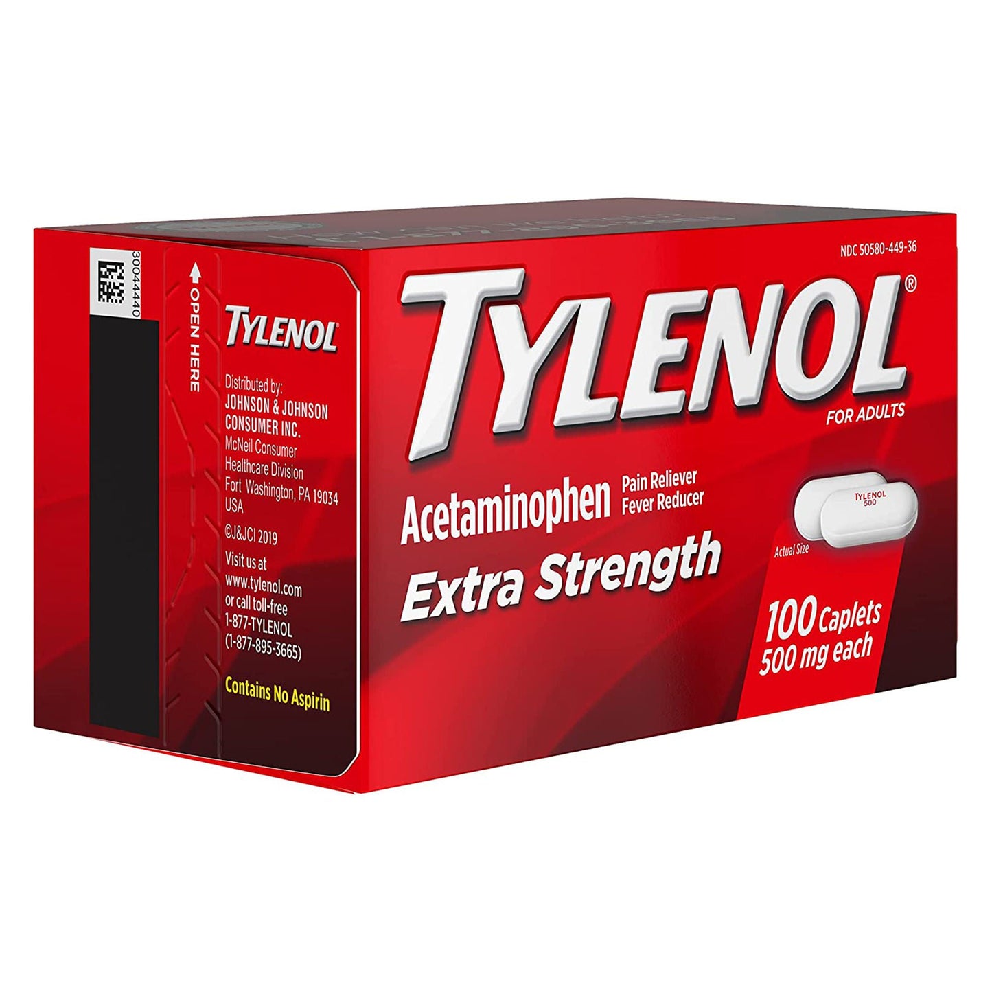 TYLENOL, CAP XSTRENGTH 500MG (100/BT)