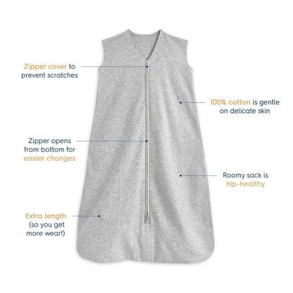 BLANKET, WEARABLE SLEEPSACK HEATHER GRY LG (3/CS)