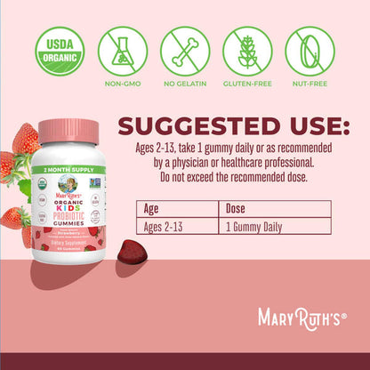 SUPPLEMENT, GUMMIE ORGANIC KIDS PROBIOTIC STRWBRY 60CT (6/CS