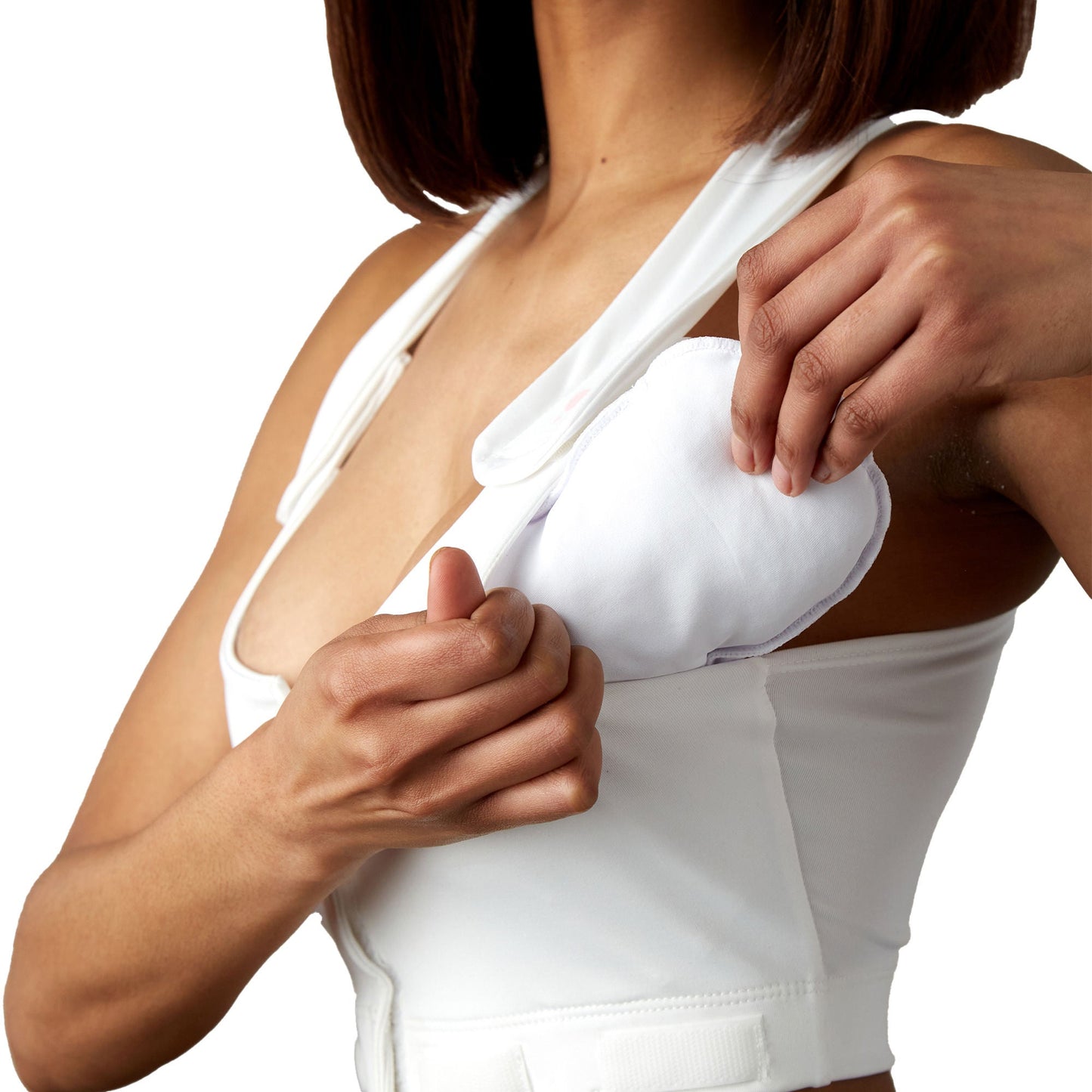 BRA, PST-OP LARISSA W/PCKT PUFF DRN TAB WHT SM (36/CS)